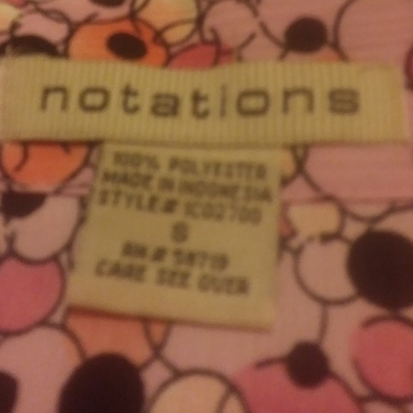 *NOTATIONS PINK and BROWN PRINT 2-IN-1 BLOUSE - Picture 2 of 8